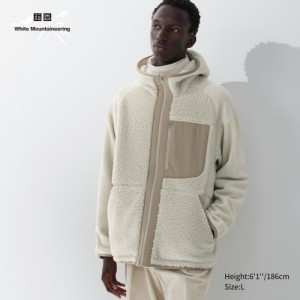 Sweat a Capuche Uniqlo Fleece Full-Zip Long-Sleeve Femme Blanche | 3584652
