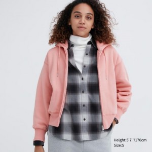 Sweat a Capuche Uniqlo HEATTECH Pile-Lined Sweat Full-Zip Femme Rose | 2833487