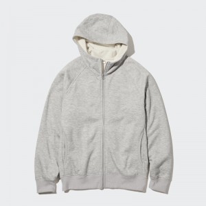 Sweat a Capuche Uniqlo Heattech Pile Lined Sweat Full-zip Homme Grise | 1575715