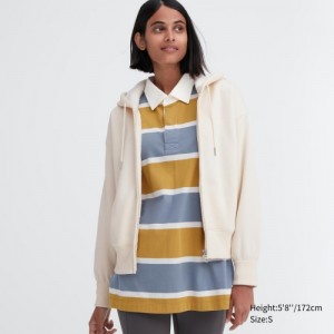 Sweat a Capuche Uniqlo Heattech Pile Lined Sweat Full-zip Femme Blanche | 450840