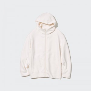 Sweat a Capuche Uniqlo Stretch Dry Sweat Long-sleeve Full-zip Homme Blanche | 2350602