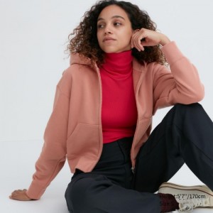 Sweat a Capuche Uniqlo Sweat Full-Zip Long-Sleeve Femme Rose | 2101850