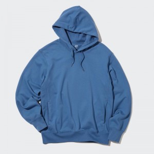 Sweat a Capuche Uniqlo Sweat Pullover Long-sleeve Homme Bleu | 1409879