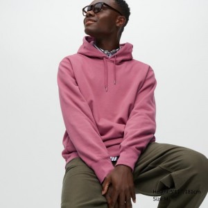 Sweat a Capuche Uniqlo Sweat Pullover Long-sleeve Homme Rose | 5705444