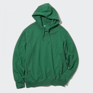 Sweat a Capuche Uniqlo Sweat Pullover Long-sleeve Homme Vert | 8033339