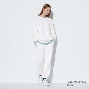 Sweats Uniqlo Crew Neck Long-Sleeve Femme Blanche | 646177