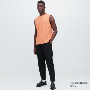 T Shirts Uniqlo Airism Cotton Sleeveless Homme Orange | 3455705