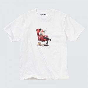 T Shirts Uniqlo Attack On Titan Ut Short-sleeve Graphic The Captain Levi Homme Blanche | 198167