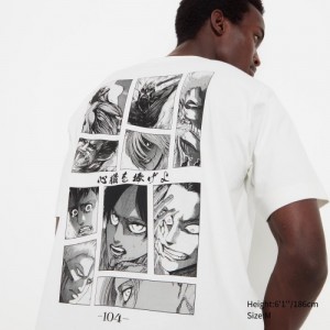 T Shirts Uniqlo Attack on Titan UT Short Sleeve Femme Blanche | 429439