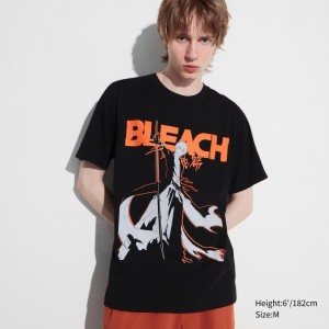 T Shirts Uniqlo Bleach: Thousand-year Blood War Ut Short-sleeve Graphic Homme Noir | 4374373