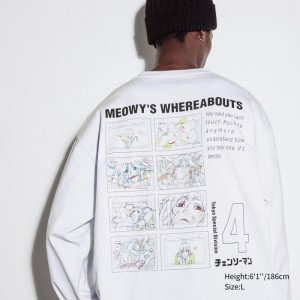 T Shirts Uniqlo Chainsaw Man × Kosuke Kawamura Ut Long-sleeve Graphic Homme Blanche | 8762766