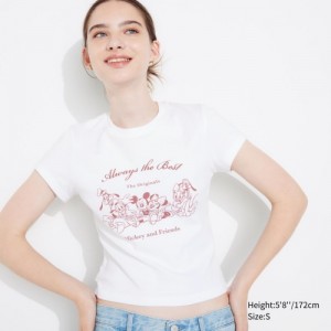 T Shirts Uniqlo Collection UT Short-Sleeve Femme Blanche | 7881980