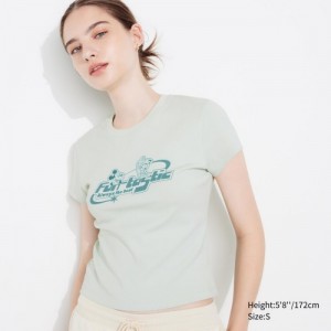 T Shirts Uniqlo Collection UT Short-Sleeve Femme Vert | 5855192