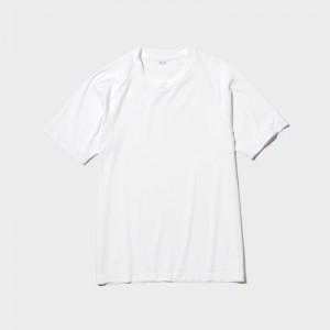 T Shirts Uniqlo DRY-EX Crew Neck Short-Sleeve Printed Femme Blanche | 7103860