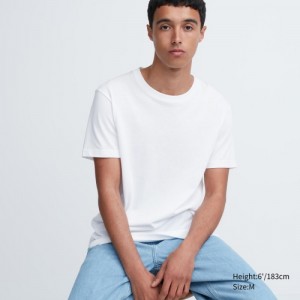 T Shirts Uniqlo Dry Color Crew Neck Short-Sleeve Femme Blanche | 8098364