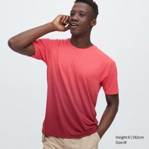 T Shirts Uniqlo Dry-ex Crew Neck Short-sleeve Lightweight Homme Rouge | 1084972