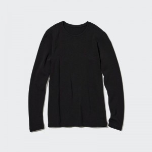 T Shirts Uniqlo HEATTECH Ultra Warm Crew Neck Long-Sleeve Femme Noir | 1584287