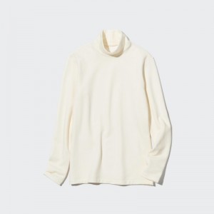 T Shirts Uniqlo HEATTECH Ultra Warm High Neck Femme Blanche | 6405541