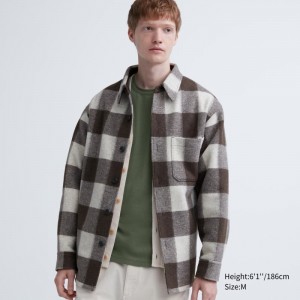 T Shirts Uniqlo Heattech Cotton Waffle Crew Neck Extra Warm Homme Vert Olive | 3877438