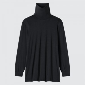 T Shirts Uniqlo Heattech Turtleneck Homme Noir | 6884113