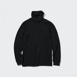 T Shirts Uniqlo Heattech Ultra Warm Turtleneck Long-sleeve Homme Noir | 1720091