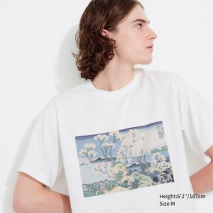 T Shirts Uniqlo Hokusai UT Short Sleeve Femme Blanche | 1539954