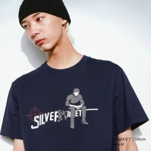 T Shirts Uniqlo Introduction Of Detective Conan Case Closed Ut Short-sleeve Graphic Homme Bleu Marine | 677705