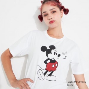 T Shirts Uniqlo MAGIC FOR ALL FOREVER UT Short-Sleeve Femme Blanche | 8083286