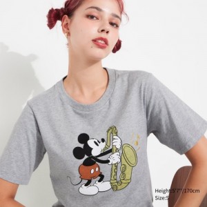 T Shirts Uniqlo MAGIC FOR ALL FOREVER UT Short-Sleeve Femme Grise | 7226423