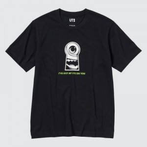 T Shirts Uniqlo MAGIC FOR ALL FOREVER UT Short-Sleeve Femme Noir | 9740392