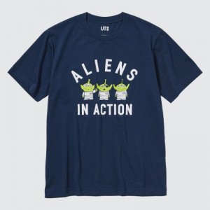 T Shirts Uniqlo MAGIC FOR ALL FOREVER UT Short-Sleeve Femme Bleu Marine | 7091833