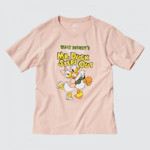 T Shirts Uniqlo Magic For All Classics Short-Sleeve UT Femme Rose | 6936917