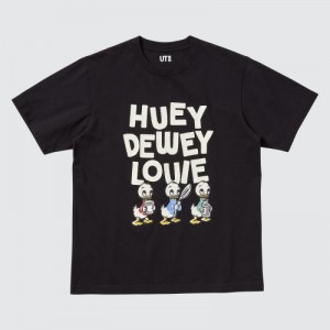 T Shirts Uniqlo Magic For All Favorites UT Short-Sleeve Femme Noir | 7732144