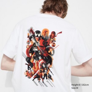 T Shirts Uniqlo Marvel Art Collection by Mondo UT Short-Sleeve Femme Blanche | 1121177