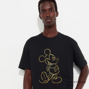 T Shirts Uniqlo Mickey Shines UT Short-Sleeve Femme Noir | 8410362