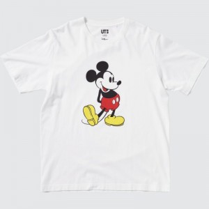 T Shirts Uniqlo Mickey Stands UT Short-Sleeve Femme Blanche | 1072395