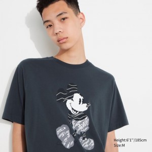 T Shirts Uniqlo Mickey Stands Ut Short-sleeve Graphic Homme Grise | 8165463
