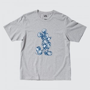 T Shirts Uniqlo Mickey Stands Ut Short-sleeve Graphic Homme Grise | 3243393