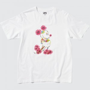 T Shirts Uniqlo Mickey Stands Ut Short-sleeve Graphic Homme Blanche | 8382162