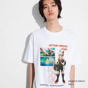 T Shirts Uniqlo My Hero Academia Ut Short-sleeve Graphic Homme Blanche | 5445032