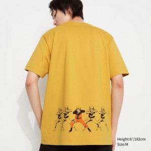 T Shirts Uniqlo Naruto Ut Short-sleeve Graphic Naruto Uzumaki Homme Jaune | 3715105