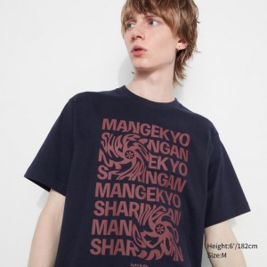T Shirts Uniqlo Naruto Ut Short-sleeve Graphic Sasuke Uchiha Homme Bleu Marine | 9791234