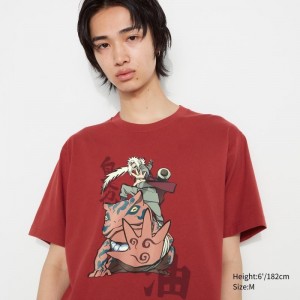 T Shirts Uniqlo Naruto Ut Short-sleeve Graphic Jiraiya Homme Rouge | 7464275