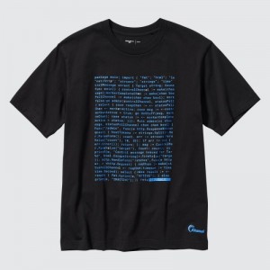 T Shirts Uniqlo PEACE FOR ALL Short-Sleeve Graphic Akamai Femme Noir | 6620910