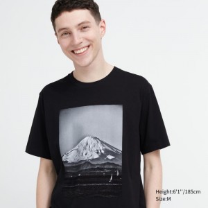 T Shirts Uniqlo Peace For All Daido Moriyama Short-sleeve Graphic Homme Noir | 1051918