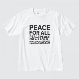 T Shirts Uniqlo Peace For All Kashiwa Sato Short-sleeve Graphic Homme Blanche | 9293974