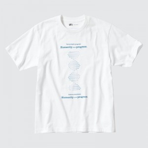 T Shirts Uniqlo Peace For All Shinya Yamanaka Short-sleeve Graphic Homme Blanche | 5184272
