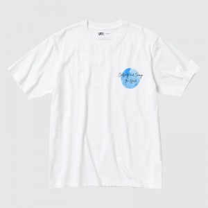 T Shirts Uniqlo Peace For All Ut Gordon Reid Short-sleeve Graphic Homme Blanche | 2705003