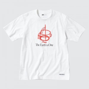 T Shirts Uniqlo Peace For All Ut Tadao Ando Short-sleeve Graphic Homme Blanche | 8443907