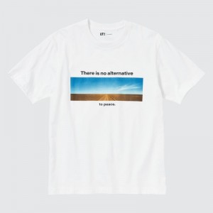 T Shirts Uniqlo Peace For All Wim Wenders Short-sleeve Graphic Homme Blanche | 6415345